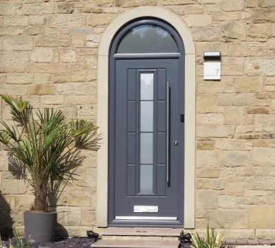 Grey Vermont Rockdoor composite front door